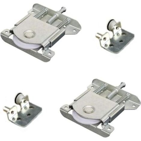 Lot de 2 Pièces de Porte Coulissantes pour Armoire Wheels Runners Guides Roulements à Bille Coulissant Pièces Nylon Armoire Ensemble de Roulette de Porte pour Placard Armoire Cabinet (1/4)