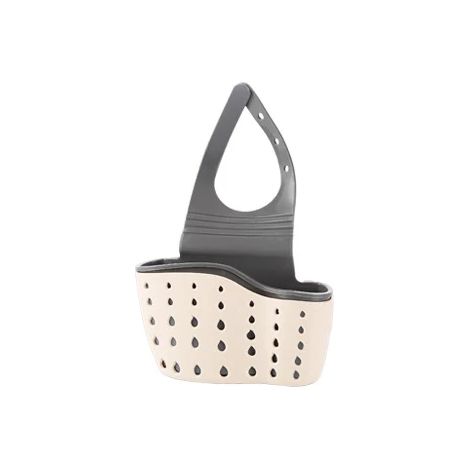 (beige1) Porte-évier suspendu avec panier d'égouttage réglable, étagère pour savon et éponge, support pour robinet de salle de bain, accessoires de cuisine (1/5)