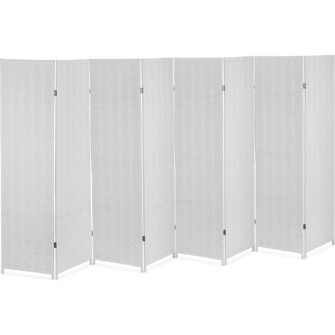 Pratico paravento divisorio pieghevole 170 x 320 x 2 cm design elegante stile contemporaneo in legno bianco 130010087