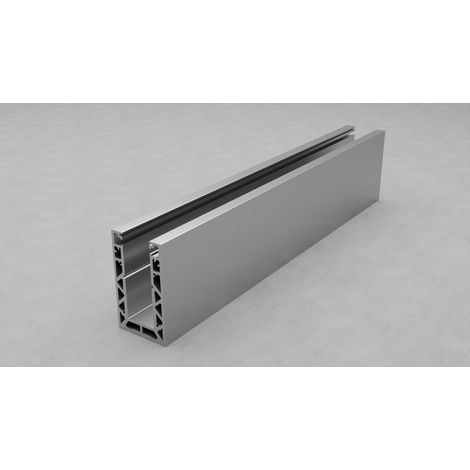 Profil aluminium pour garde-corps verre - Pose à la française – Pour verre feuilleté trempé 8+8 ou 10+10 mm – Longueur 1000 mm (pack 2000 mm) – Aluminium anodisé alu mat – Résistance 1 kN – Intérieur (1/5)