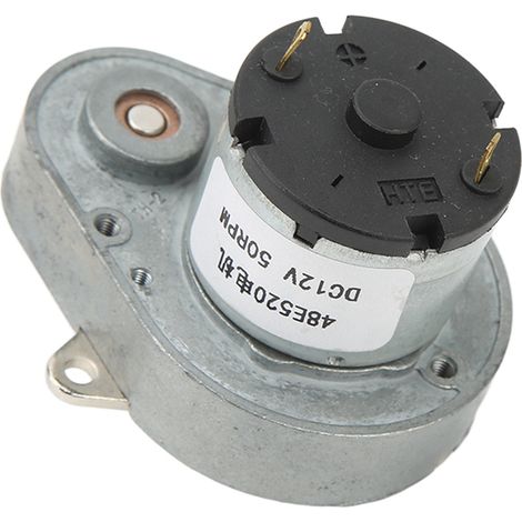 Moteur à engrenages CC, boîtier en aluminium, bobine en laiton, haute conductivité, réducteur à vis sans fin, 12 V CC, 50 tr/min (1/5)