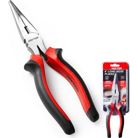 Dekton 200mm Long Nose Pliers Needle Pinch Nosed Wire Cutters Tool 8" (1/5)
