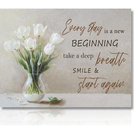 Leinwandbild mit Blumen und Spruch 30x40 cm ungerahmt (1/5)