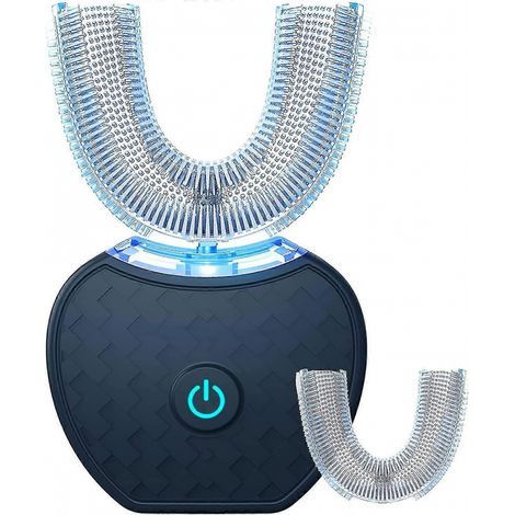 Brosse à dents électrique, brosse à dents automatique, kit de blanchiment dentaire sonique en forme de U avec tête de brosse de rechange-AquaForge (1/5)