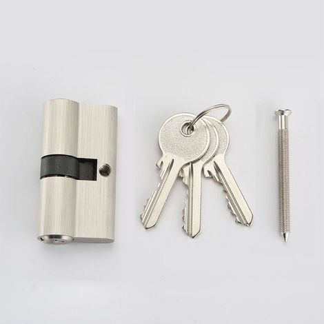 Cylindre de Serrure Débrayable 30x30 mm pour Porte Extérieure/Entrée, 3 Clés, Nickelé (1/5)