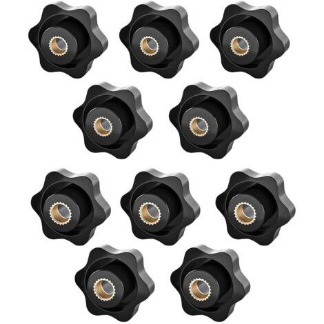 BUNTHAUS M6-Anziehknopf, Sternmutter, M8-Anziehmutter, Rändelgewinde-Anziehknopf, Sternkopf-Anziehknopfmuttern, für Mechanik, Industrie, Möbel, Ausrüstung, 10er-Pack (1/5)