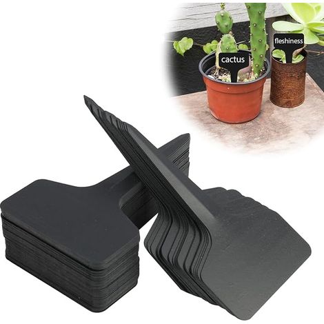 Black Plastic Garden Labels T Type 10x6cm Plant Labels (1/5)