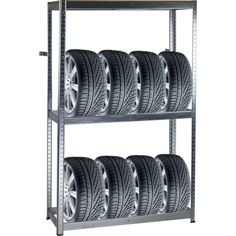 Metall Reifen-Regal 180x120x40 cm Steckregal Stahl Steckmontage 8 Reifen Wand (1/5)