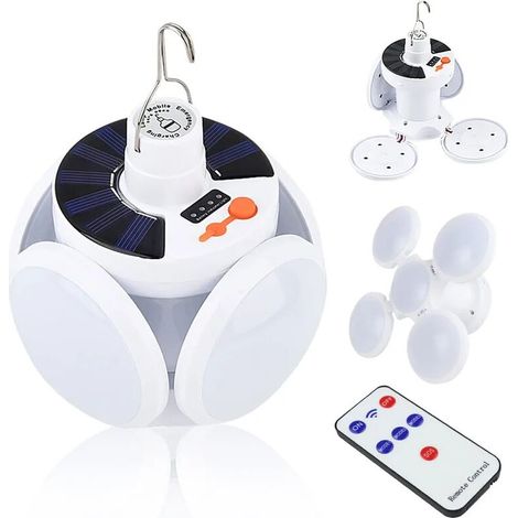 Camping Lampe Solaire USB Rechargeable, Portable LED Portable Projecteur Lighting Pliable Camping Lanterne Lefou (1/5)