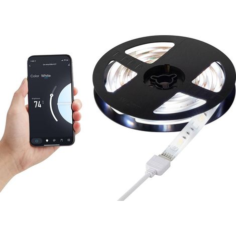RGBW Tuya-App Stripes SY-4755426 Réglette lumineuse à Led avec connecteur mâle 230 V 2 m RVBB, blanc chaud, blanc froid (1/4)