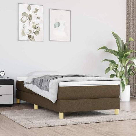 Sommier à ressorts de lit - Sommier pour Adulte et Enfant - Marron foncé 100x200 cm Tissu BV447335 - BonneVie (1/5)