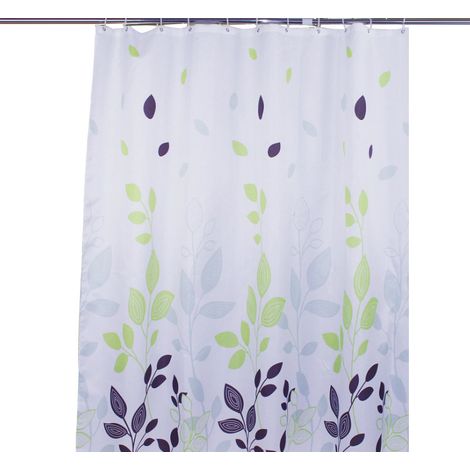 Filiyano-Rideau de douche vert, motif aquarelle de feuilles sur une plante, décoration florale pour salle de bain, 183 x 183 cm, avec crochets (1/5)