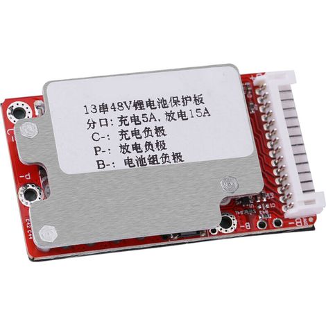 Carte de Protection de batterie Li ion Li polymère BMS pour Batteries 13S 48V/54.6V