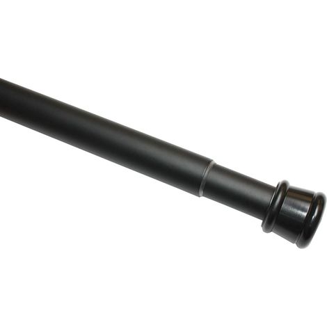 Gardinia Bastone per Tenda Estensibile, Metallo, Fissaggio Senza Trapano né Viti, Diametro 23/26 mm, Lunghezza 90-140 cm, Nero Opaco (1/5)
