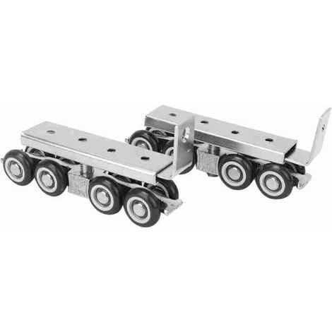 1 paire de roulettes pour porte coulissante à 8 roues, quincaillerie, roulettes de suspension, roulettes silencieuses pour rail. (1/5)
