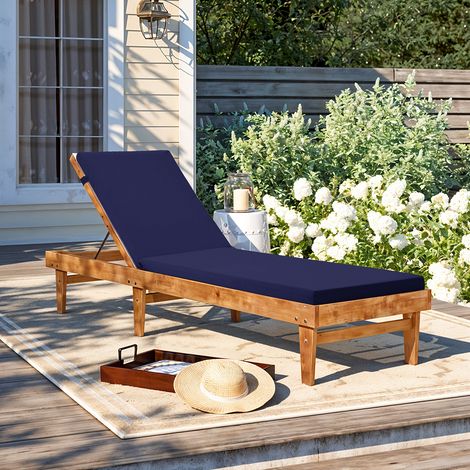 Outdoor Dark Blue Bench Cushion 183cm W x 54cm D (1/5)