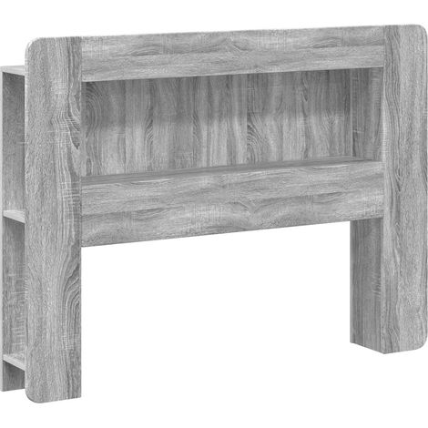 Headboard Cabinet with Storage Grey Sonoma Engineered Wood vidaXL