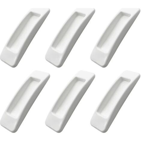 Lot de 6 Poignée Autocollante Porte Coulissante poignées auto-adhésives pour porte coulissante avec rubans adhésifs double face porte coulissante Les tiroirs sans perforation Poignée Blan