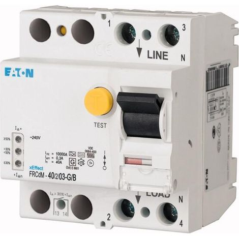Interrup. diff. électronique FRCDM 40 A 2p 300 mA type G/B 000302639 EATON FRCdM-40/2/03-G/B