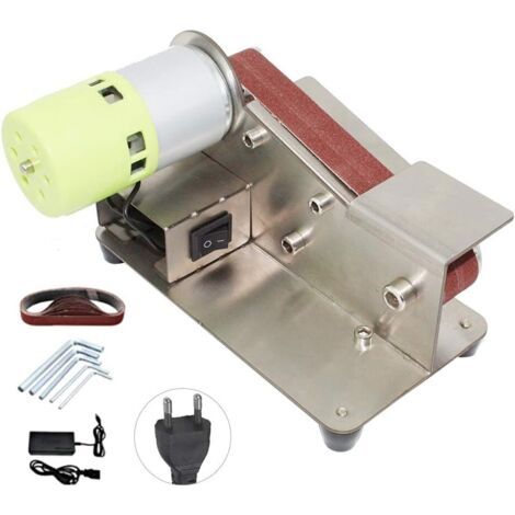 Ponceuses à bande, Affûteur de Couteaux à Angle Fixe à 15 Degrés 7 Niveaux Polisseuse Réglable, 100W Machine de Polissage avec 10pcs Bandes de Ponçage électrique (1/5)