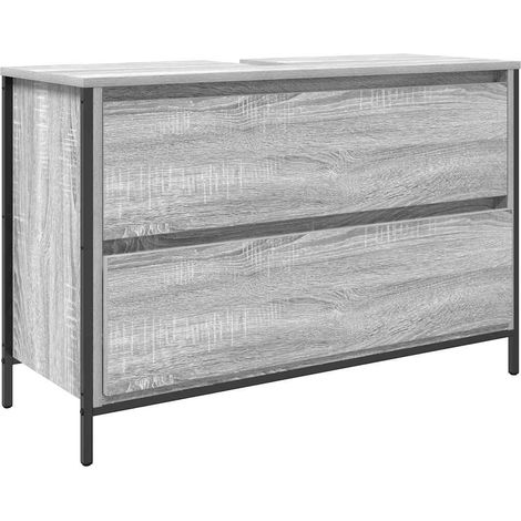 Maison Exclusive - Mobile Lavabo da Bagno con Cassetti Grigio Sonoma 90x34,5x60 cm