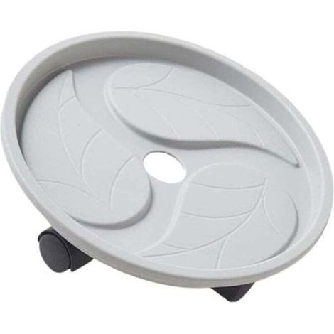 pair Support à plantes mobile rond avec roulettes, plateau et porte-pots de fleurs pour intérieur et extérieur, gris, 20 cm (8 pouces). (1/4)