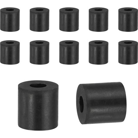 Lot de 12 entretoises en caoutchouc épais, rondelles anti-vibrations, coussinets d'isolation ronds, 20 x 12 x 20 mm, pour accessoires de maison et de voiture (lot de 12, noir) (1/5)