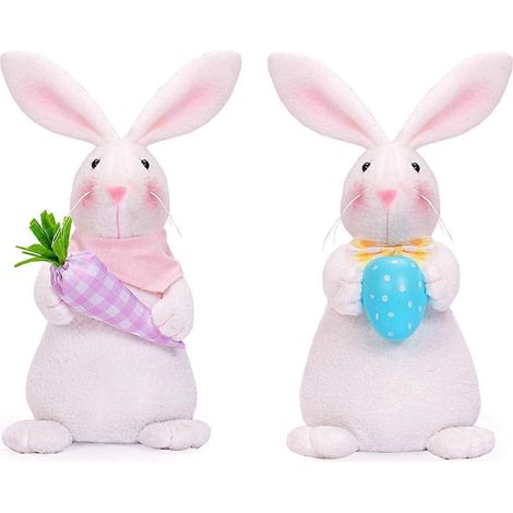 Décorations de Pâques Lapin de Pâques printanier Peluche Lapin Figurine-- (1/5)