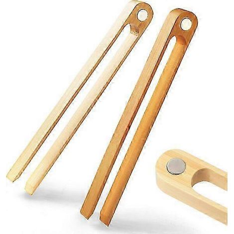 Pince à toast magnétique en bambou, résistante à la chaleur et antidérapante, 22 cm (8,75 pouces), pour la cuisine et la pâtisserie. (1/3)