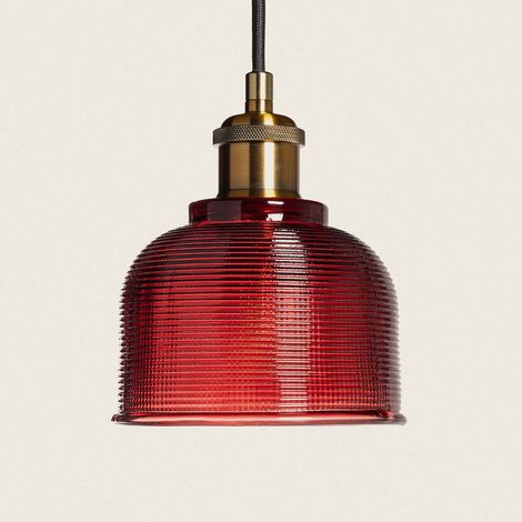 Lámpara Colgante Metal y Cristal Craiova Rojo (1/4)