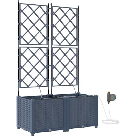Maison Exclusive - Vaso da giardino 2 pcs Grigio 80 x 40 x 142 cm Plastica