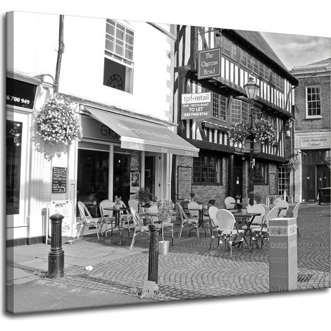 Leinwanddruck Architektur Café 100x80 cm