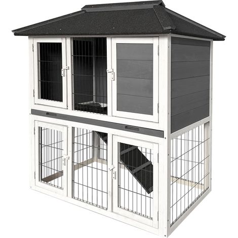 HOME DELUXE Kaninchenstall TOCA – 115 x 115 cm  Wetterfestes Tannenholz-Gehege für drinnen & draußen  Kaninchenstall aus Holz, Kaninchenkäfig für draußen, Kaninchenstall mit Auslauf,