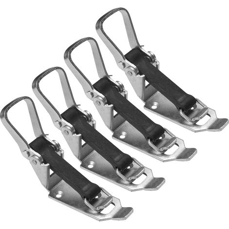 Lot de 4 supports de pelle, fermeture à serrage de 80 mm avec bande élastique, porte-balai, support de pelle pour barres de toit, porte-hache, roulement de fermeture pour remorque, camion, engin de (1/5)