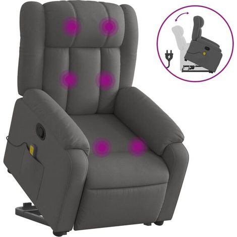 fauteuil de massage inclinable en tissu gris foncé (1/5)