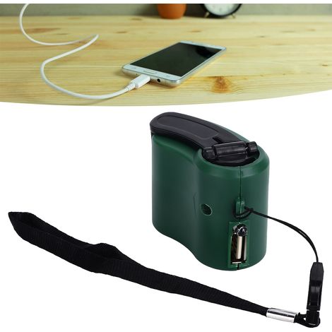 Chargeur USB à Manivelle Portable (ABS/Cuivre) pour Camping/Survie - 5.5V 600mA avec LED Rouge & Cordon 18cm (1/5)