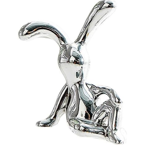Figurines de lapins électroplaqués, décorations pour salon, table basse ou bureau, mini lapins électroplaqués pour filles-5.5cmx2.2cmx6cm-silver (1/5)