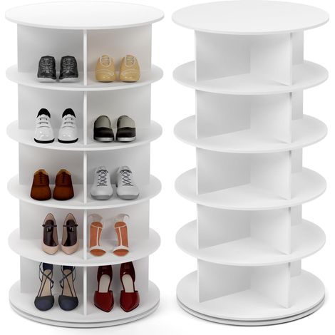 Armoire à Chaussures rotative à 360 degrés, carrousel Rond, Sac à Main Vertical, Organisation de l'armoire à Chaussures (5 Niveaux) (1/5)