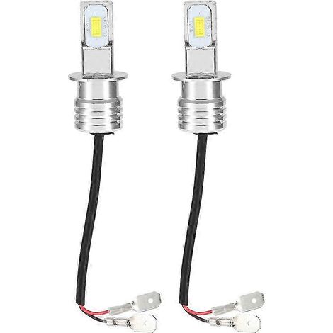 2 ampoules LED blanches universelles H3 80W 8000K 12-24V pour feux antibrouillard avec décodeur (1/5)