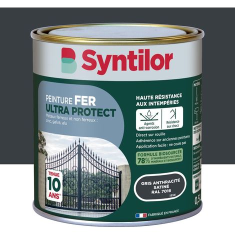 Pintura exterior SYNTILOR Ultra Protect para hierro y aluminio, gris antracita satinado, 0,5 L SYNTILOR (1/5)
