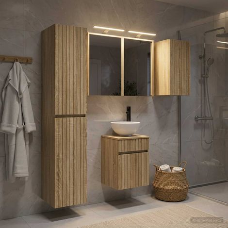 vidaXL Bathroom Cabinet Set 5 pcs Sonoma Oak Engineered Wood (1/5)