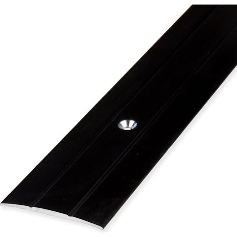 PROVISTON Übergangsprofil 1.8 x 38 x 1000 mm Übergangsschiene Übergangsleiste Bodenprofil Abdeckleiste Aluminium eloxiert Schwarz Gebohrt (1/5)