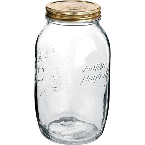 Bormioli Rocco Quattro Stagioni 6 Stück, Inhalt 1500 ml, mit Deckel goldfarben
