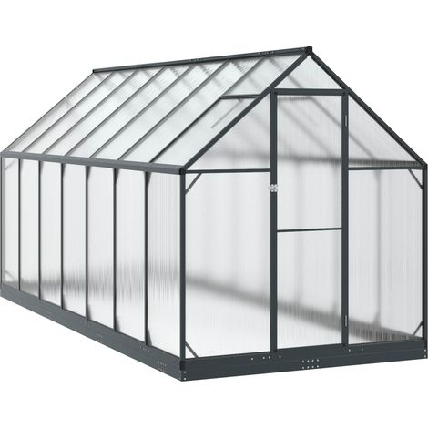 vidaXL Serre de jardin avec porte Anthracite 183,5 x 423,5 x 207 cm