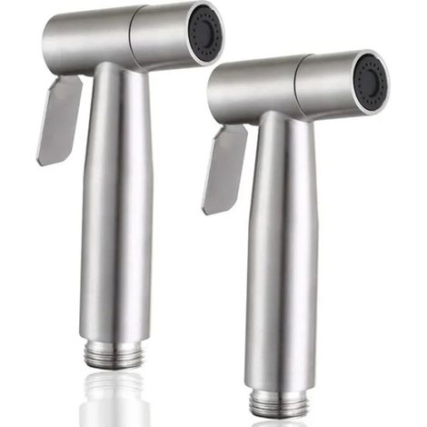 Lot de 2 Pulvrisateurs de Bidet en Acier Inoxydable Douchette WC pour Hygine Personnelle et Toilette couleurs multiples (1/5)
