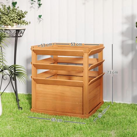 Jardinière surélevée avec treillis – Fond ouvert, bois, dimensions 65 x 65 x 60 cm, pour plantes grimpantes, panier ou fleurs – Support et culture combinés (1/5)