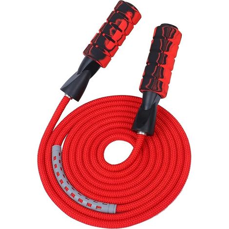 Corde à Sauter - Roulements à Billes Doubles - Cordon en Coton Contrebalancé - Réglable 3 m - Pour Entraînement Cardio et Fitness (1/5)