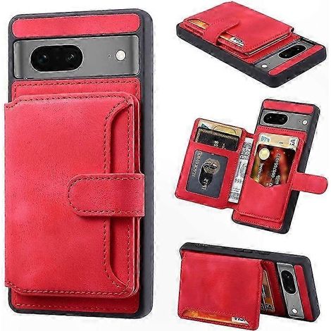 Coque téléphone en TPU cuir avec portefeuille RFID et béquille, compatible Google Pixel 6a, étui protecteur noir (1/5)