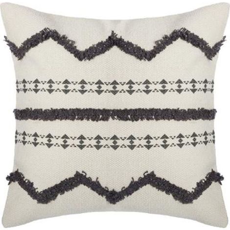 Housse de Coussin Tuftée "Etnik II" 40x40cm Gris (1/5)