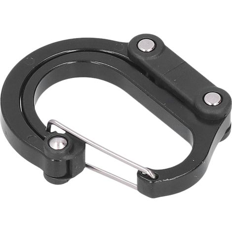 Mousqueton Type D en Alliage d'Aluminium Multifonction pour Randonnée Camping Pique-nique Extérieur Noir (1/5)